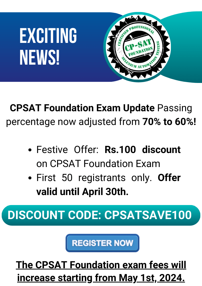 CPSAT Foundation Discount and updates