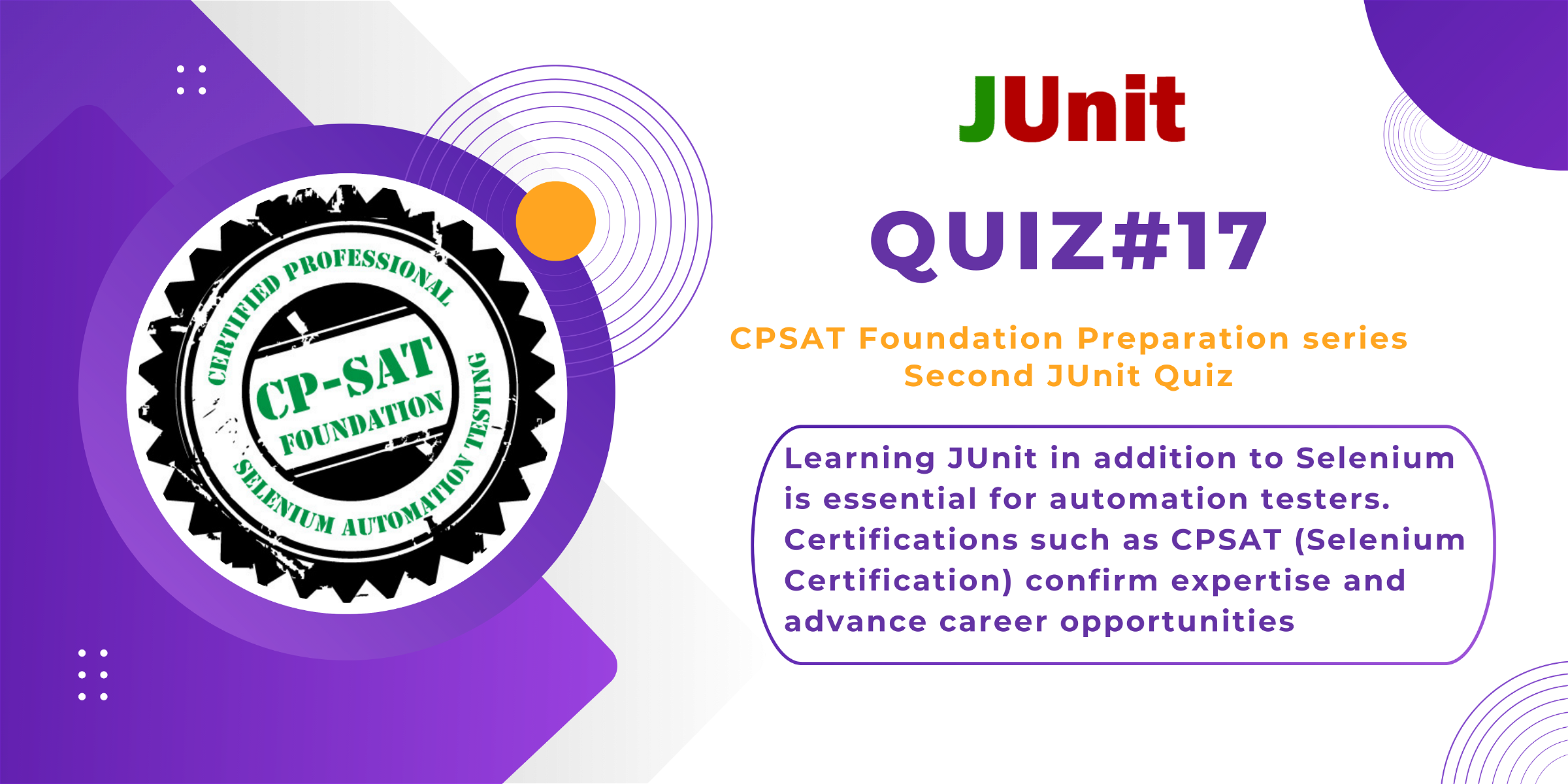 Quiz#17 CPSAT (Selenium Certification) preparation series