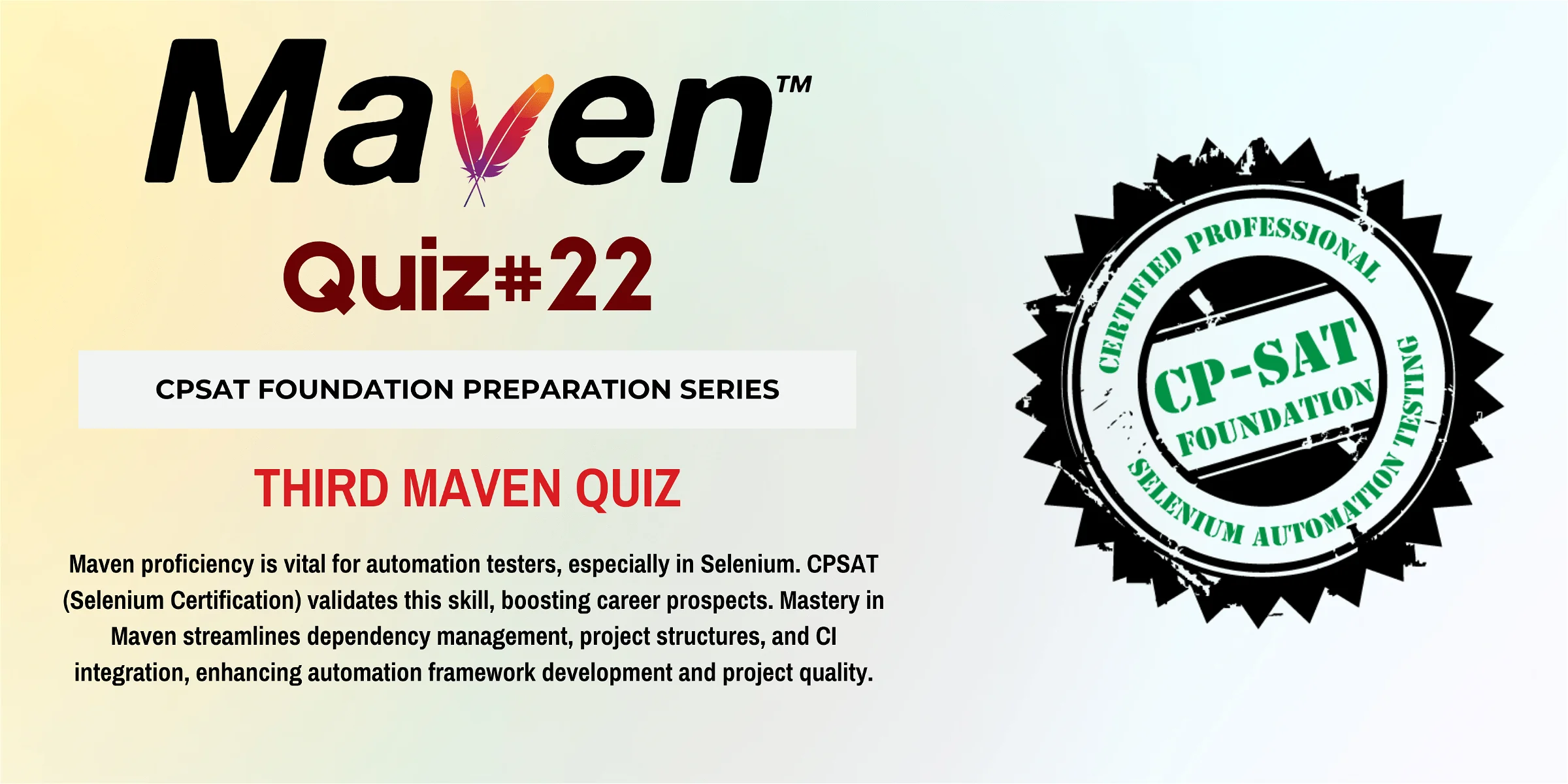 Quiz#22 CPSAT (Selenium Certification) preparation series