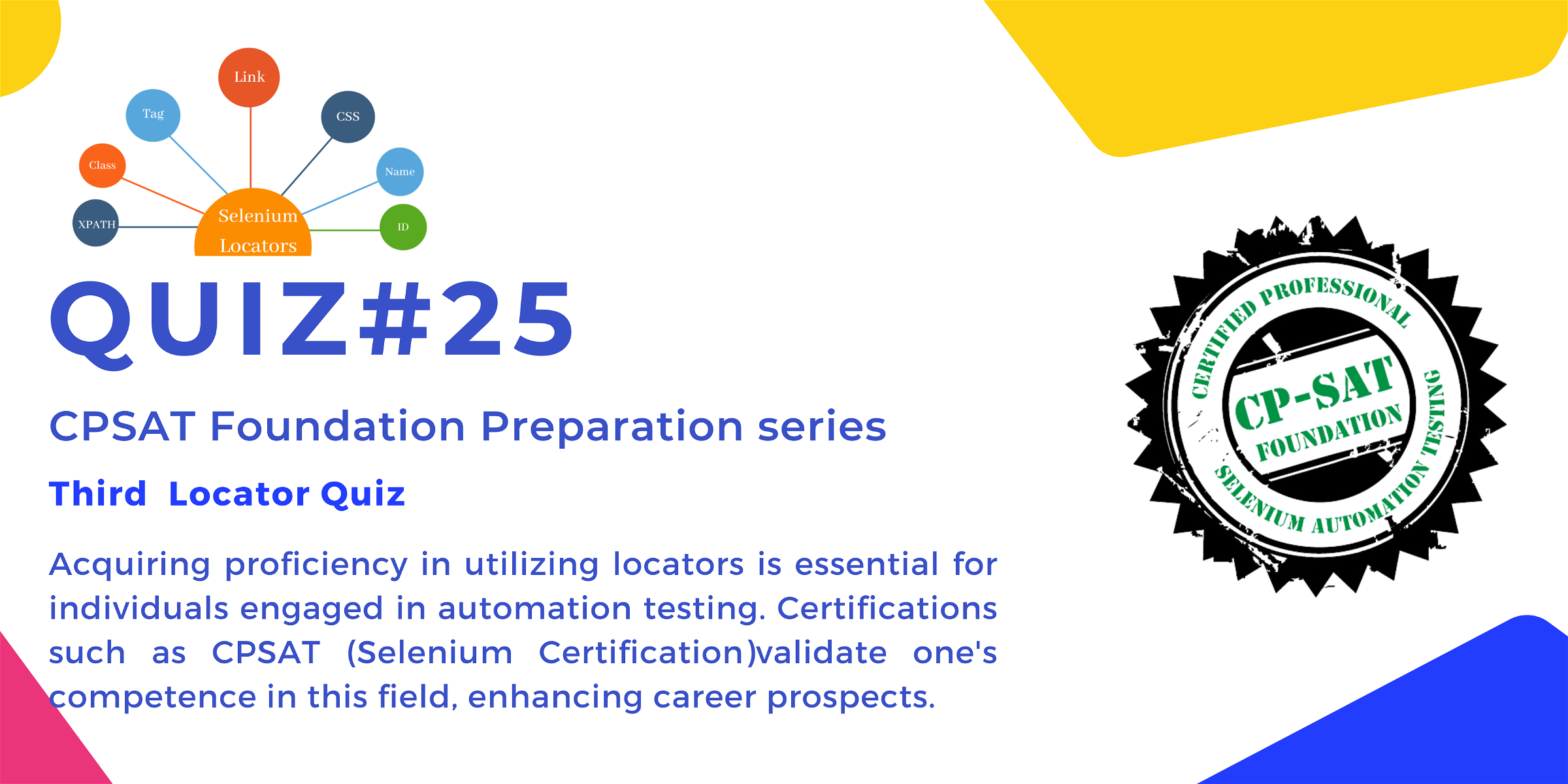Quiz#25 CPSAT (Selenium Certification) preparation series