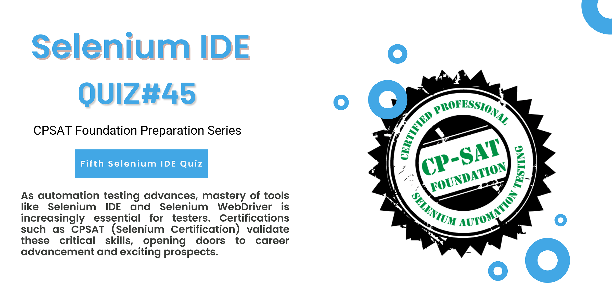 Selenium certification (SIDE)