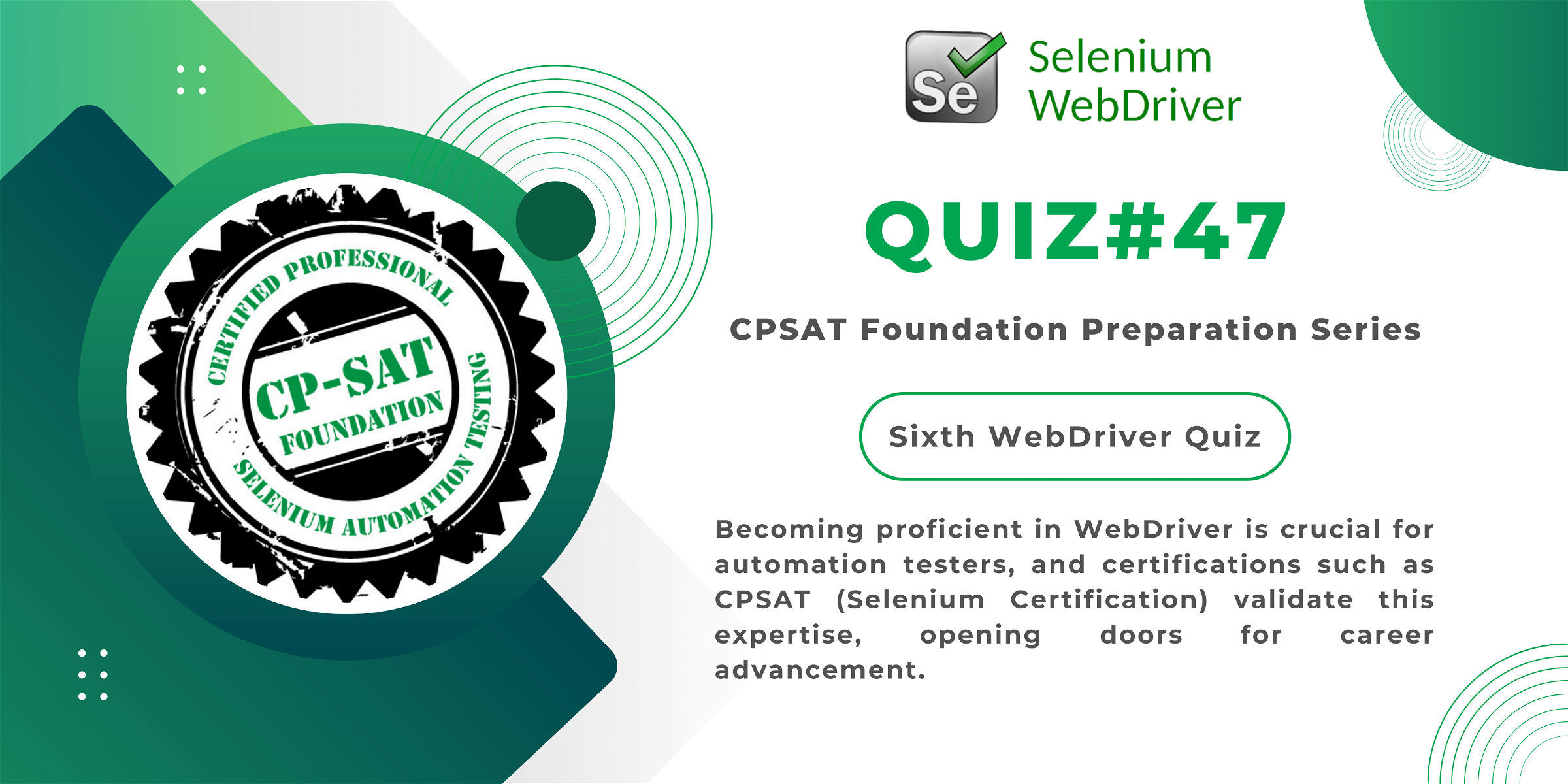 Selenium certification (webdriver)